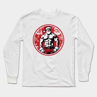 Bodybuilder Santa Claus Long Sleeve T-Shirt